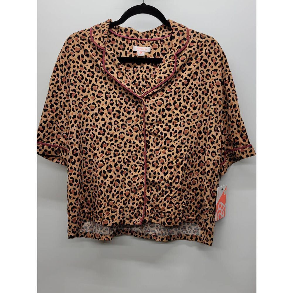 Refinery29 Animal Print Button Down Top Size XSmall
